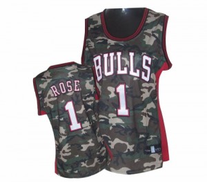 Maillot Swingman Chicago Bulls NBA Stealth Collection Camo - #1 Derrick Rose - Femme