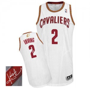 Maillot NBA Cleveland Cavaliers #2 Kyrie Irving Blanc Adidas Authentic Home Autographed - Homme