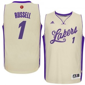 Los Angeles Lakers #1 Adidas 2015-16 Christmas Day Blanc Authentic Maillot d'équipe de NBA pas cher en ligne - D'Angelo Russell pour Homme