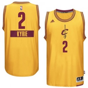 Maillot NBA Or Kyrie Irving #2 Cleveland Cavaliers 2014-15 Christmas Day Authentic Homme Adidas