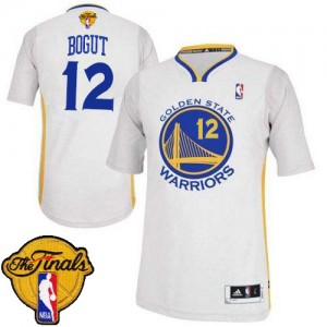 Golden State Warriors #12 Adidas Alternate 2015 The Finals Patch Blanc Authentic Maillot d'équipe de NBA en vente en ligne - Andrew Bogut pour Homme