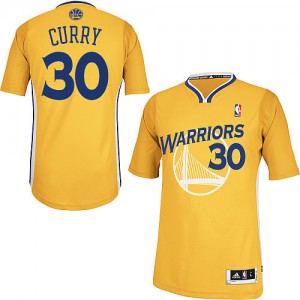 Maillot NBA Or Stephen Curry #30 Golden State Warriors Alternate Authentic Homme Adidas