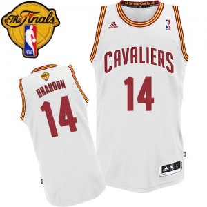 Maillot NBA Swingman Terrell Brandon #14 Cleveland Cavaliers Home 2015 The Finals Patch Blanc - Homme