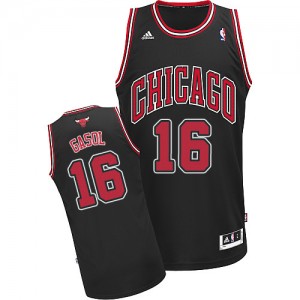 Maillot NBA Chicago Bulls #16 Pau Gasol Noir Adidas Swingman Alternate - Enfants