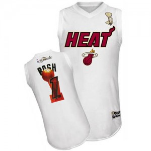 Maillot NBA Miami Heat #1 Chris Bosh Blanc Adidas Authentic Finals - Homme