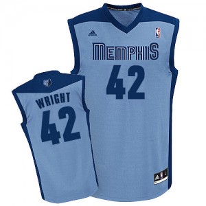 Memphis Grizzlies #42 Adidas Alternate Bleu clair Swingman Maillot d'équipe de NBA en soldes - Lorenzen Wright pour Homme