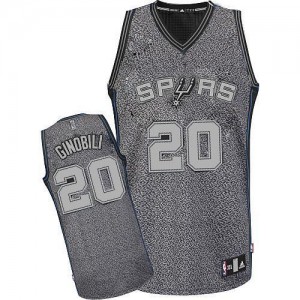 Maillot Authentic San Antonio Spurs NBA Static Fashion Gris - #20 Manu Ginobili - Homme