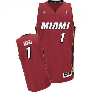 Maillot Adidas Rouge Alternate Swingman Miami Heat - Chris Bosh #1 - Homme
