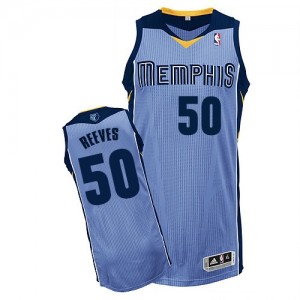 Memphis Grizzlies Bryant Reeves #50 Alternate Authentic Maillot d'équipe de NBA - Bleu clair pour Homme