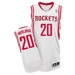 Houston Rockets Donatas Motiejunas #20 Home Authentic Maillot d'équipe de NBA - Blanc pour Homme