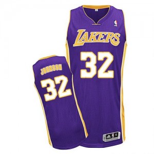 Los Angeles Lakers Magic Johnson #32 Road Authentic Maillot d'équipe de NBA - Violet pour Enfants