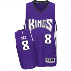 Maillot Adidas Violet Road Authentic Sacramento Kings - Rudy Gay #8 - Homme