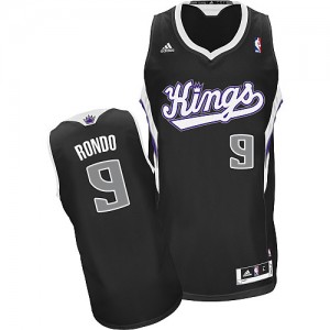 Sacramento Kings #9 Adidas Alternate Noir Swingman Maillot d'équipe de NBA Soldes discount - Rajon Rondo pour Enfants