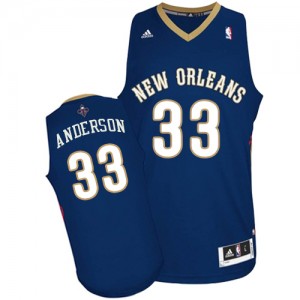 Maillot NBA New Orleans Pelicans #33 Ryan Anderson Bleu marin Adidas Swingman Road - Homme