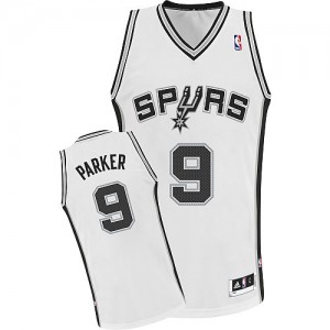 Maillot NBA Authentic Tony Parker #9 San Antonio Spurs Home Blanc - Homme