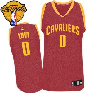 Maillot NBA Rouge Kevin Love #0 Cleveland Cavaliers Crazy Light 2015 The Finals Patch Authentic Homme Adidas