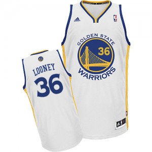 Maillot NBA Golden State Warriors #36 Kevon Looney Blanc Adidas Swingman Home - Homme