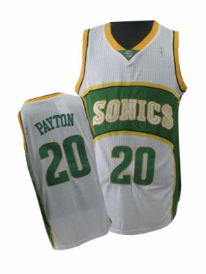 Maillot NBA Blanc Gary Payton #20 Oklahoma City Thunder Throwback SuperSonics Authentic Homme Adidas