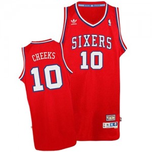 Maillot NBA Rouge Maurice Cheeks #10 Philadelphia 76ers Throwack Swingman Homme Adidas