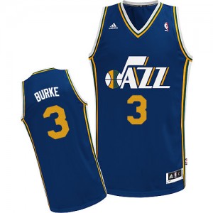 Maillot NBA Utah Jazz #3 Trey Burke Bleu marin Adidas Swingman Road - Homme