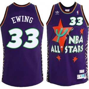 Maillot NBA Bleu Patrick Ewing #33 New York Knicks All Star Throwback Swingman Homme Mitchell and Ness