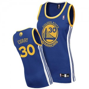 Golden State Warriors Stephen Curry #30 Road Authentic Maillot d'équipe de NBA - Bleu royal pour Femme