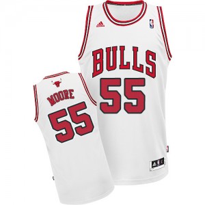 Chicago Bulls E'Twaun Moore #55 Home Swingman Maillot d'équipe de NBA - Blanc pour Homme