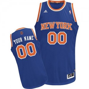New York Knicks Personnalisé Adidas Road Bleu royal Maillot d'équipe de NBA Remise - Swingman pour Homme