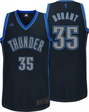 Maillot Adidas Noir Graystone Fashion Swingman Oklahoma City Thunder - Kevin Durant #35 - Homme