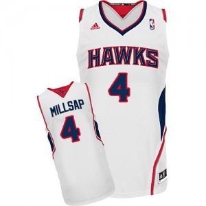 Maillot Adidas Blanc Home Swingman Atlanta Hawks - Paul Millsap #4 - Homme