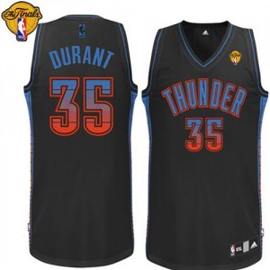 Maillot Adidas Noir Vibe Finals Patch Authentic Oklahoma City Thunder - Kevin Durant #35 - Homme