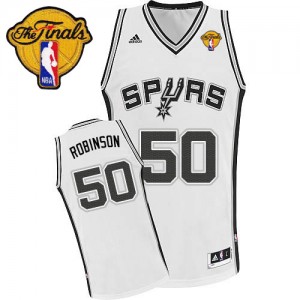 Maillot NBA Swingman David Robinson #50 San Antonio Spurs Home Finals Patch Blanc - Homme