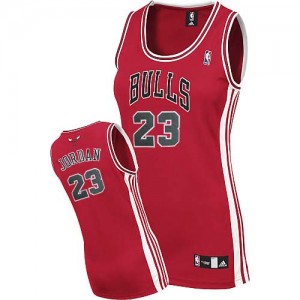 Maillot NBA Rouge Michael Jordan #23 Chicago Bulls Road Authentic Femme Adidas