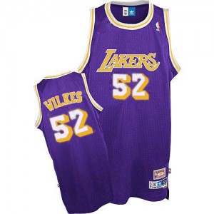 Maillot Adidas Violet Throwback Authentic Los Angeles Lakers - Jamaal Wilkes #52 - Homme