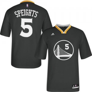 Maillot Adidas Noir Alternate Swingman Golden State Warriors - Marreese Speights #5 - Homme