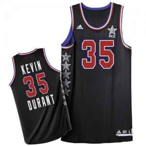 Maillot NBA Noir Kevin Durant #35 Oklahoma City Thunder 2015 All Star Authentic Homme Adidas