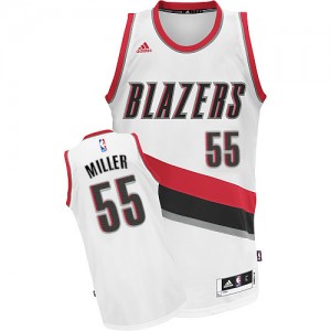 Maillot NBA Blanc Mike Miller #55 Portland Trail Blazers Home Swingman Homme Adidas