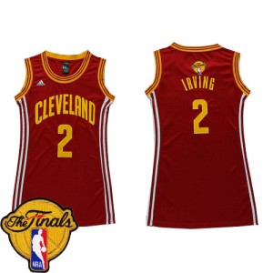 Cleveland Cavaliers #2 Adidas Dress 2015 The Finals Patch Vin Rouge Authentic Maillot d'équipe de NBA sortie magasin - Kyrie Irving pour Femme
