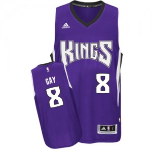 Sacramento Kings Rudy Gay #8 Road Swingman Maillot d'équipe de NBA - Violet pour Homme
