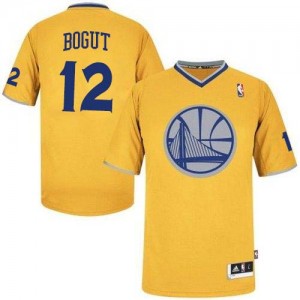 Maillot Authentic Golden State Warriors NBA 2013 Christmas Day Or - #12 Andrew Bogut - Homme