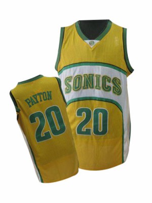 Oklahoma City Thunder #20 Adidas Throwback SuperSonics Jaune Authentic Maillot d'équipe de NBA en vente en ligne - Gary Payton pour Homme