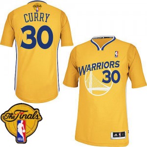 Maillot Authentic Golden State Warriors NBA Alternate 2015 The Finals Patch Or - #30 Stephen Curry - Homme