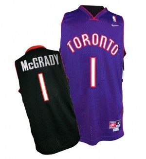 Maillot Swingman Toronto Raptors NBA Throwback Noir / Violet - #1 Tracy Mcgrady - Homme
