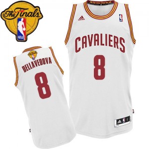 Maillot NBA Blanc Matthew Dellavedova #8 Cleveland Cavaliers Home 2015 The Finals Patch Swingman Homme Adidas