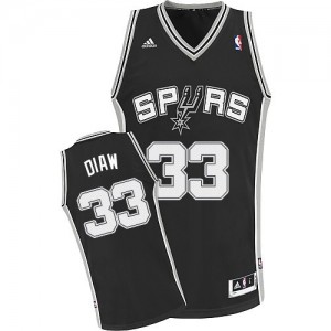 Maillot NBA San Antonio Spurs #33 Boris Diaw Noir Adidas Swingman Road - Homme
