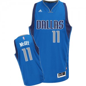 Maillot Adidas Bleu royal Road Swingman Dallas Mavericks - JaVale McGee #11 - Homme