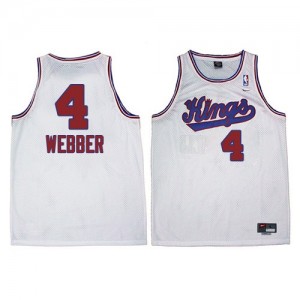 Maillot Authentic Sacramento Kings NBA New Throwback Blanc - #4 Chris Webber - Homme