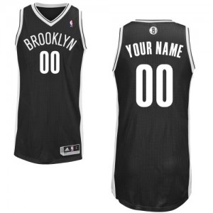 Maillot NBA Brooklyn Nets Personnalisé Authentic Noir Adidas Road - Enfants