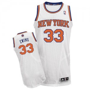 Maillot Adidas Blanc Home Authentic New York Knicks - Patrick Ewing #33 - Homme