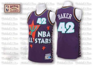 Milwaukee Bucks #42 Adidas Throwback 1995 All Star Violet Authentic Maillot d'équipe de NBA préférentiel - Vin Baker pour Homme